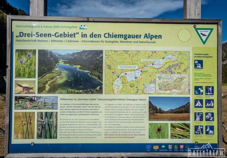 Drei Seen Gebiet Ruhpolding Weitsee Infotafel