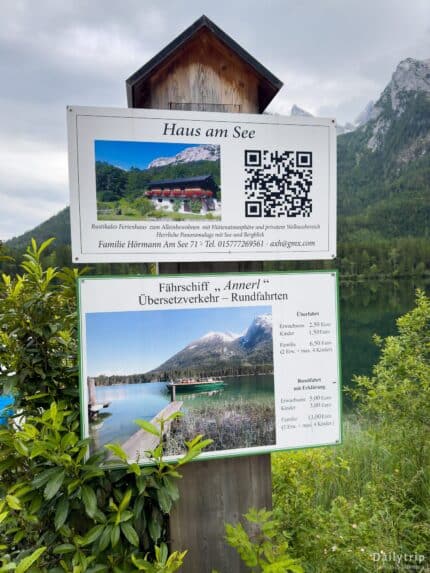 Hintersee Ramsau Faehrschiff Annerl Infoschild