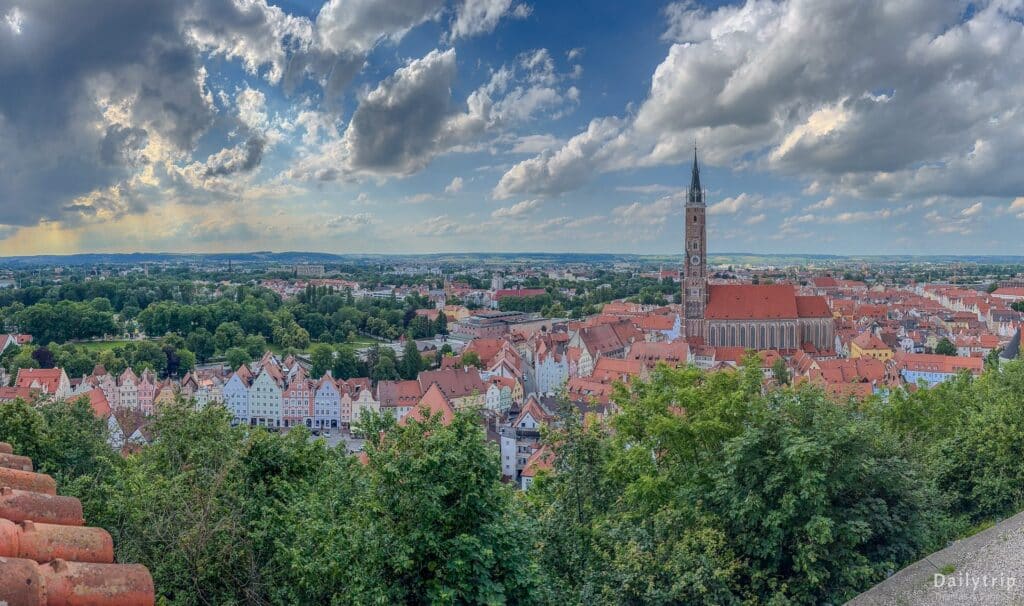 Landshut Ausblick Burg Trausnitz Panorama Altstadt