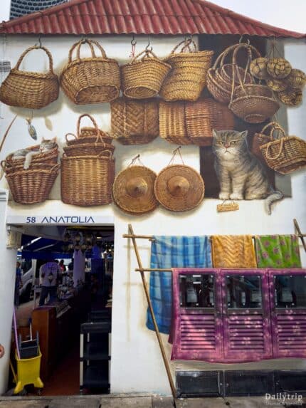 Singapur Streetart Hausfassade Shop