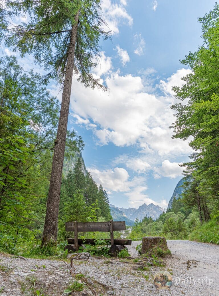 Wimbachklamm Ramsau Wanderung Wimbachtal Sitzbank
